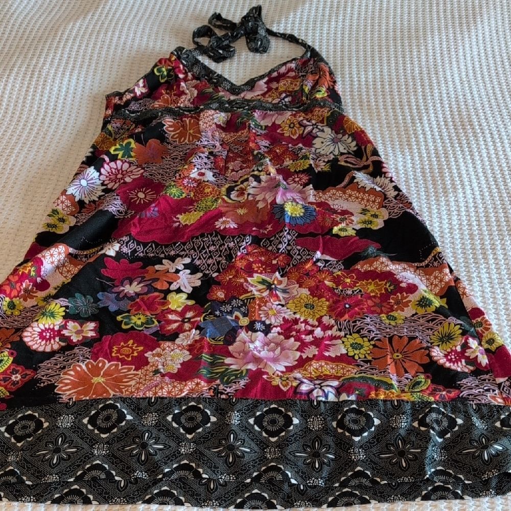 Lucky Brand Multicolor Floral Backless Dress